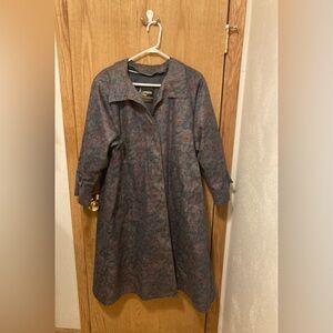 Vintage Floral Trench Coat | London Fog | Muted Rose Gray | Size 10P